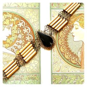 Bamboo and onyx necklace